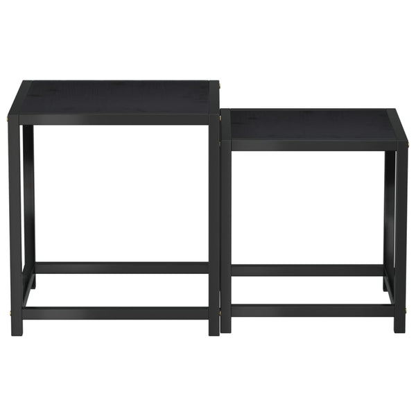 Schwarze Beistelltische 2er Set MDF