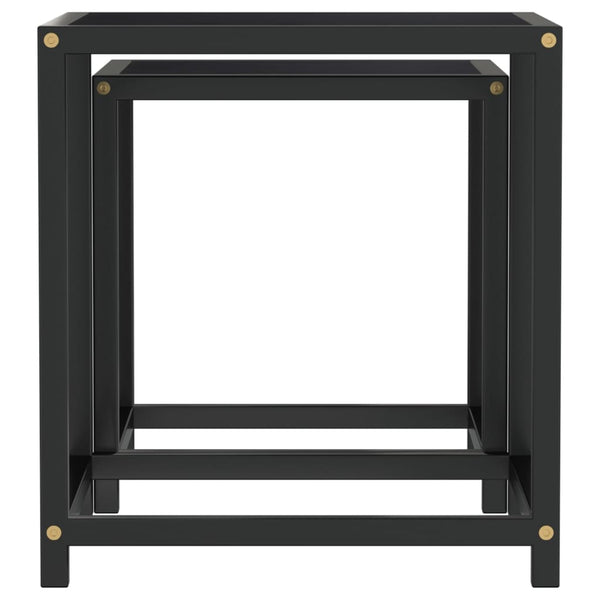 Schwarze Beistelltische 2er Set MDF