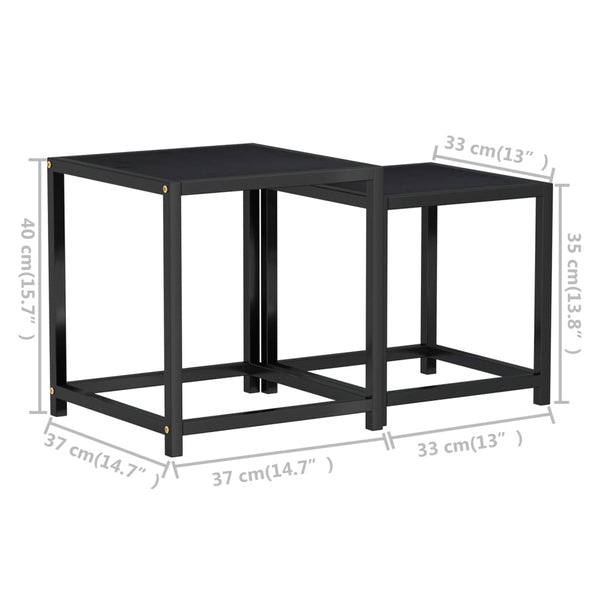 Schwarze Beistelltische 2er Set MDF