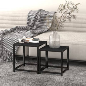 Schwarze Beistelltische 2er Set MDF