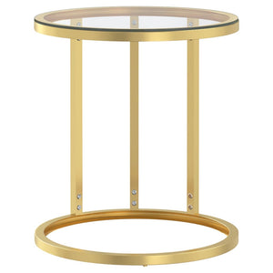 Goldener Beistelltisch mit Hartglas, 45 cm