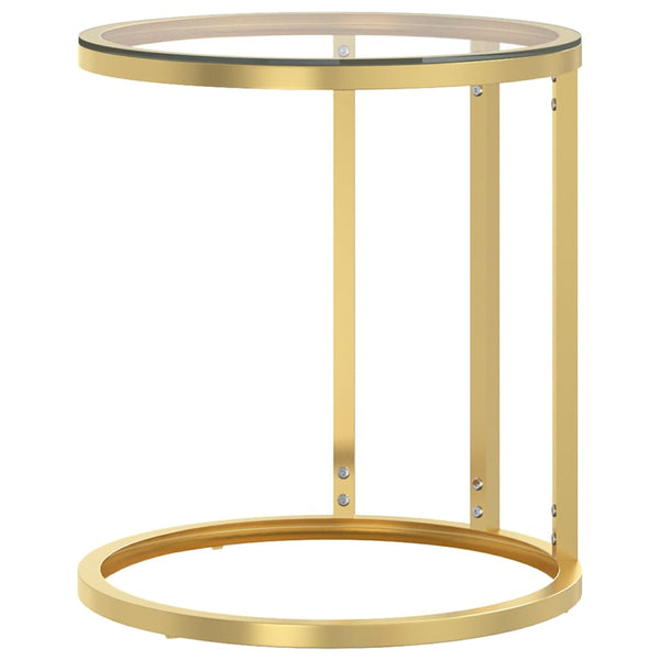 Goldener Beistelltisch mit Hartglas, 45 cm