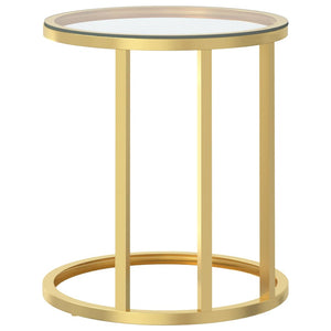 Goldener Beistelltisch mit Hartglas, 45 cm