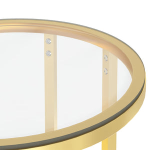 Goldener Beistelltisch mit Hartglas, 45 cm