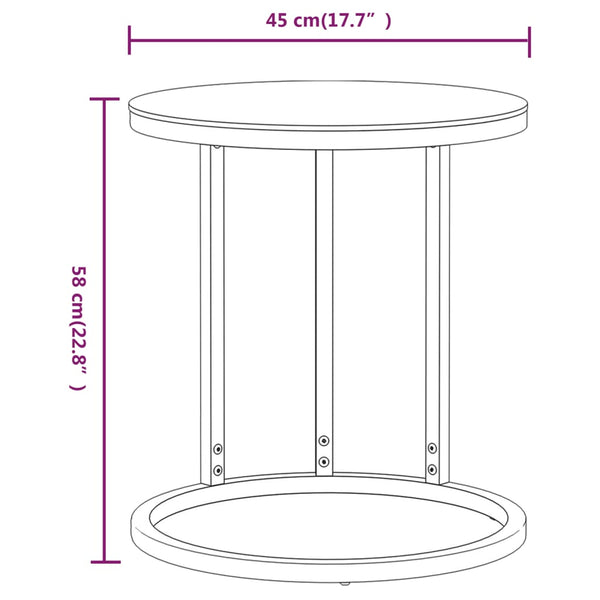 Goldener Beistelltisch mit Hartglas, 45 cm