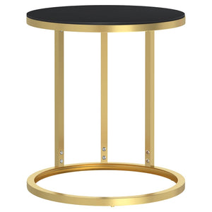 Beistelltisch Golden Schwarz Hartglas 45cm