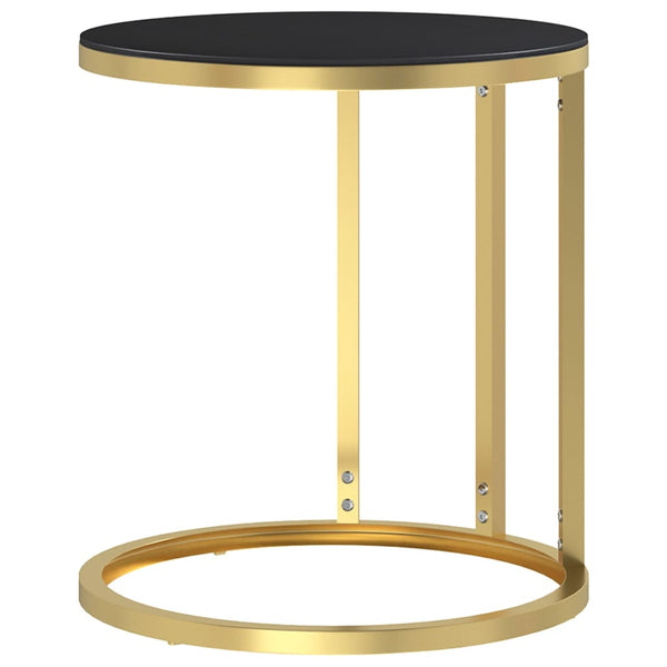 Beistelltisch Golden Schwarz Hartglas 45cm