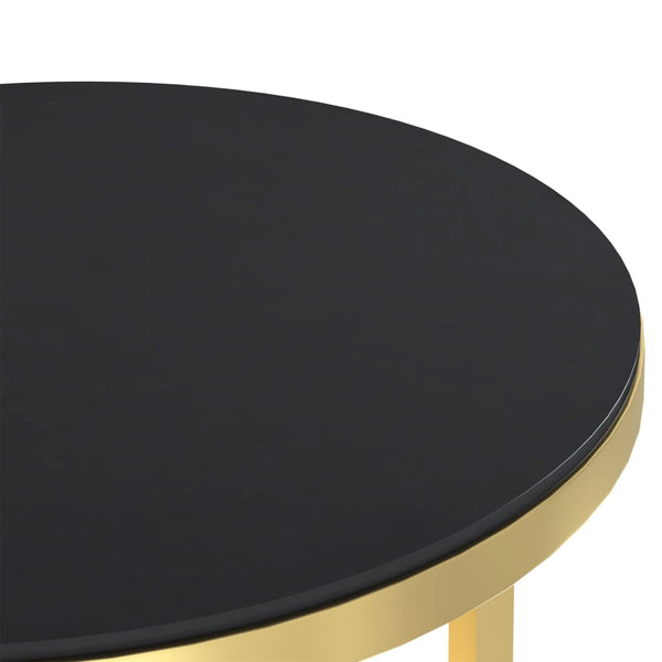 Beistelltisch Golden Schwarz Hartglas 45cm