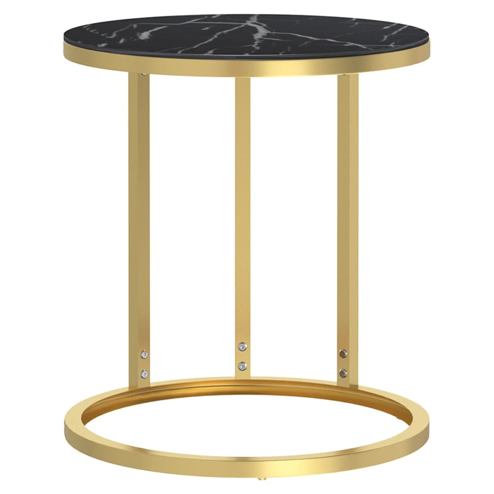 Goldener Beistelltisch mit Marmor-Optik
