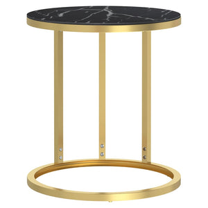 Goldener Beistelltisch mit Marmor-Optik