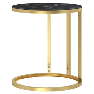 Goldener Beistelltisch mit Marmor-Optik