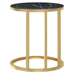 Goldener Beistelltisch mit Marmor-Optik