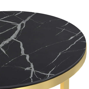 Goldener Beistelltisch mit Marmor-Optik