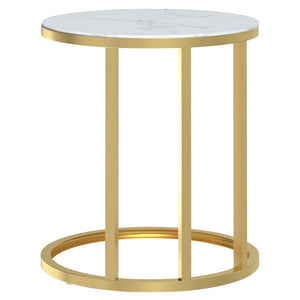 Goldener Beistelltisch mit Marmor-Optik