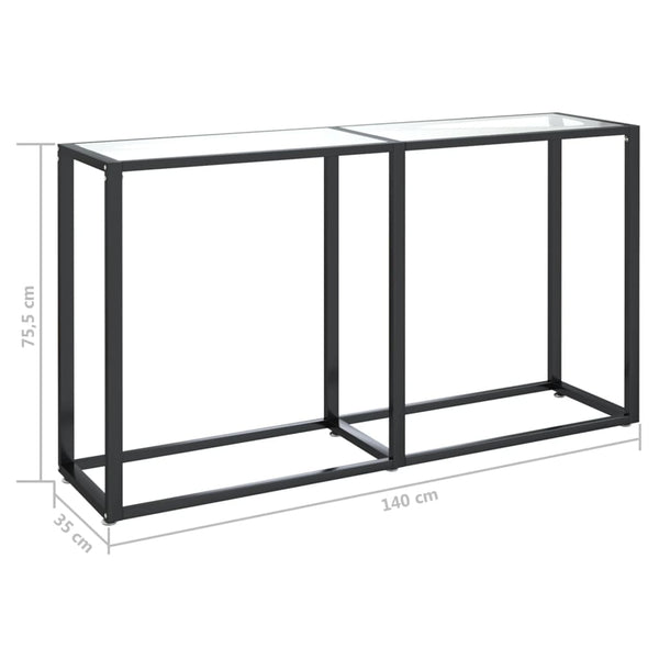 Transparenter Konsolentisch aus Glas, 140 cm