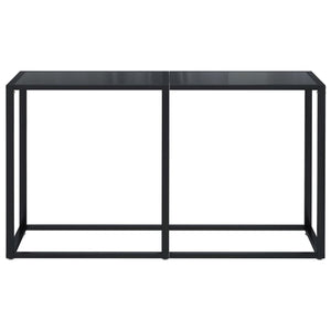 Schwarzer Konsolentisch mit Hartglas, 140 cm
