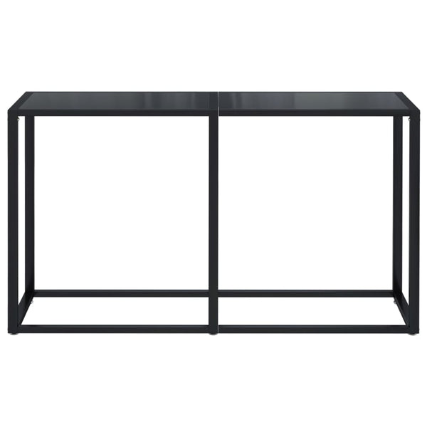 Schwarzer Konsolentisch mit Hartglas, 140 cm