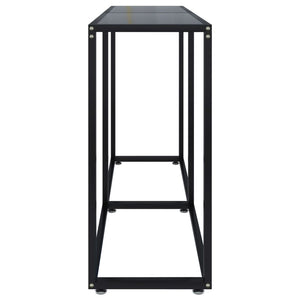 Schwarzer Konsolentisch mit Hartglas, 140 cm