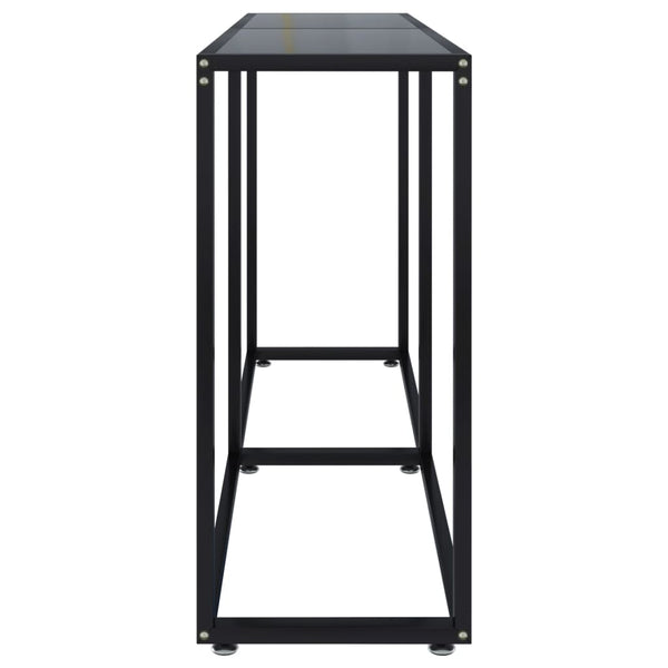 Schwarzer Konsolentisch mit Hartglas, 140 cm