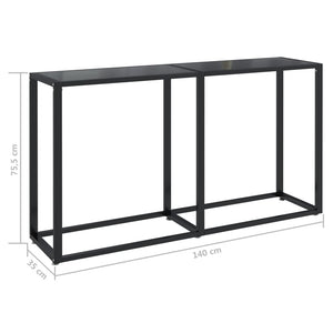 Schwarzer Konsolentisch mit Hartglas, 140 cm