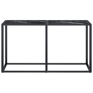 Schwarzer Konsolentisch Marmor-Optik, 140 cm