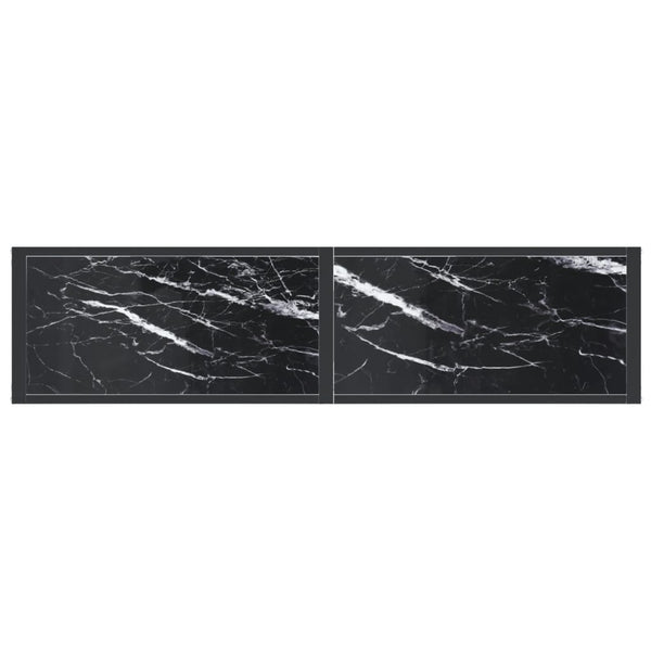 Schwarzer Konsolentisch Marmor-Optik, 140 cm