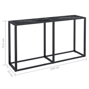 Schwarzer Konsolentisch Marmor-Optik, 140 cm