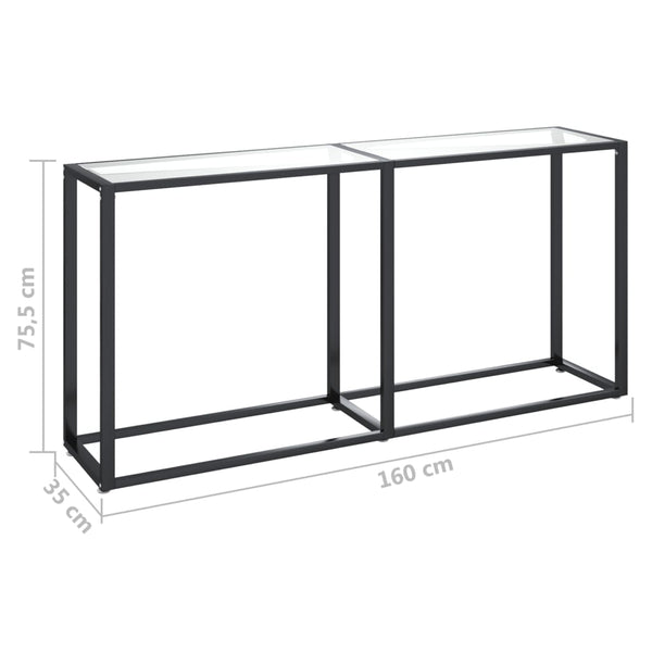 Transparent Konsole Tisch Hartglas 160cm