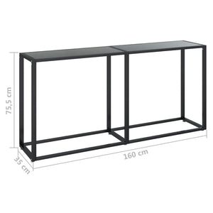 Schwarzer Konsolentisch aus Glas, 160 cm