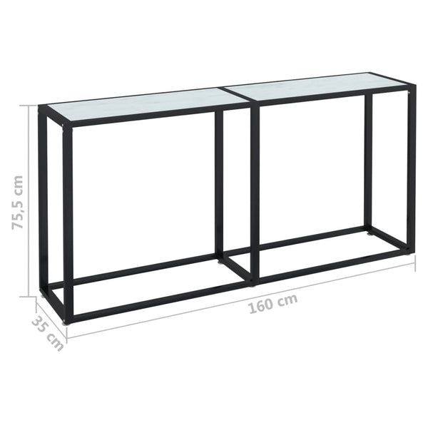 Konsolentisch Weiß Marmor Optik 160 cm