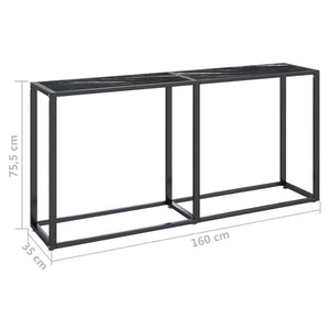 Schwarzer Konsolentisch Marmor-Optik, 160 cm