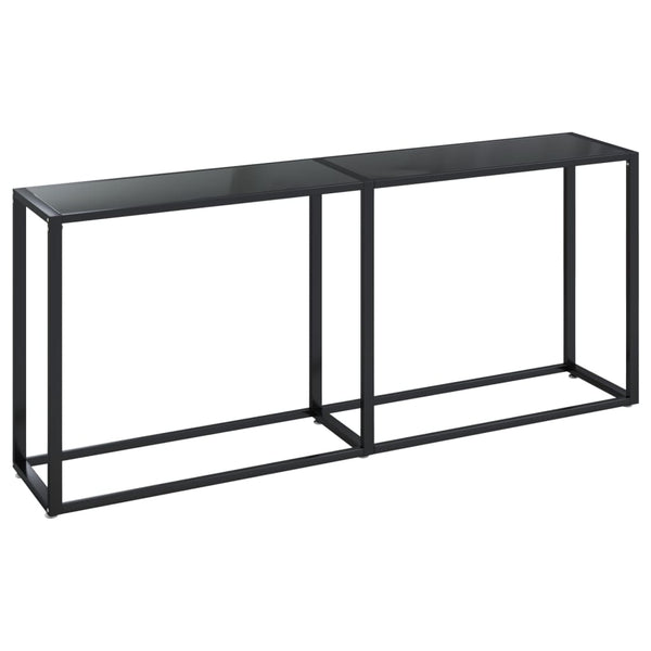 Schwarzer Konsolentisch aus Glas, 180 cm