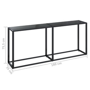 Schwarzer Konsolentisch aus Glas, 180 cm