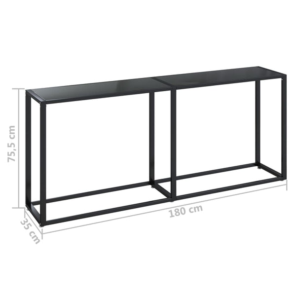 Schwarzer Konsolentisch aus Glas, 180 cm