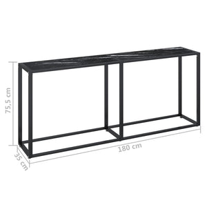 Schwarzer Konsolentisch Marmor-Optik 180 cm
