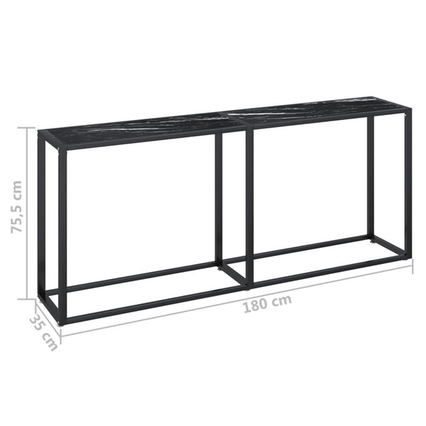 Schwarzer Konsolentisch Marmor-Optik 180 cm