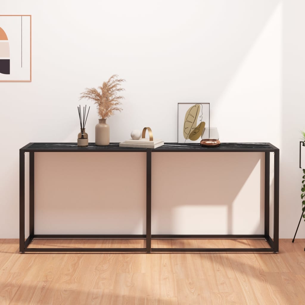 Schwarzer Konsolentisch Marmor-Optik 180 cm