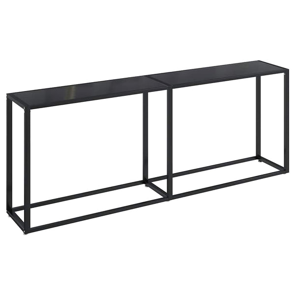 Schwarzer Konsolentisch aus Glas, 200 cm