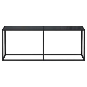 Schwarzer Konsolentisch aus Glas, 200 cm