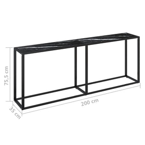 Konsolentisch Schwarz Marmor-Optik 200 cm