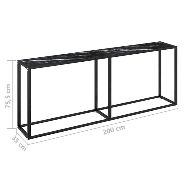 Konsolentisch Schwarz Marmor-Optik 200 cm