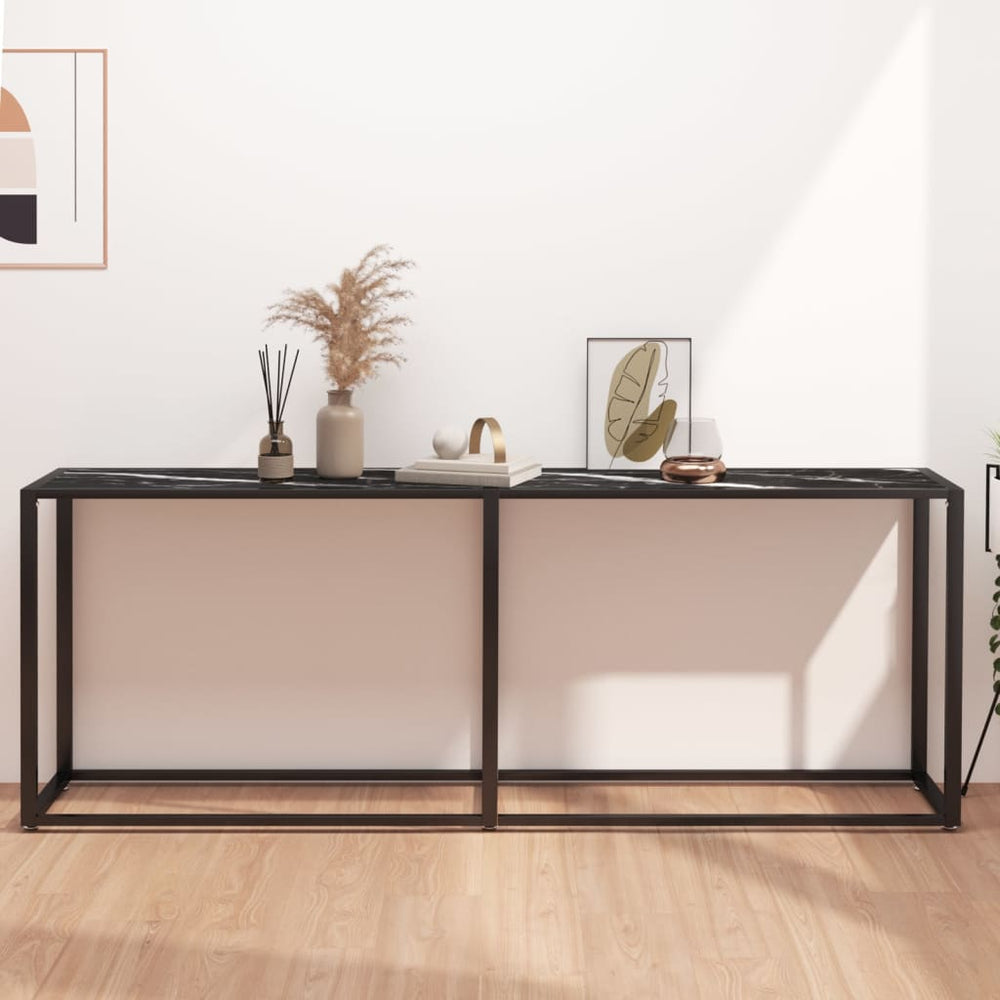 Konsolentisch Schwarz Marmor-Optik 200 cm