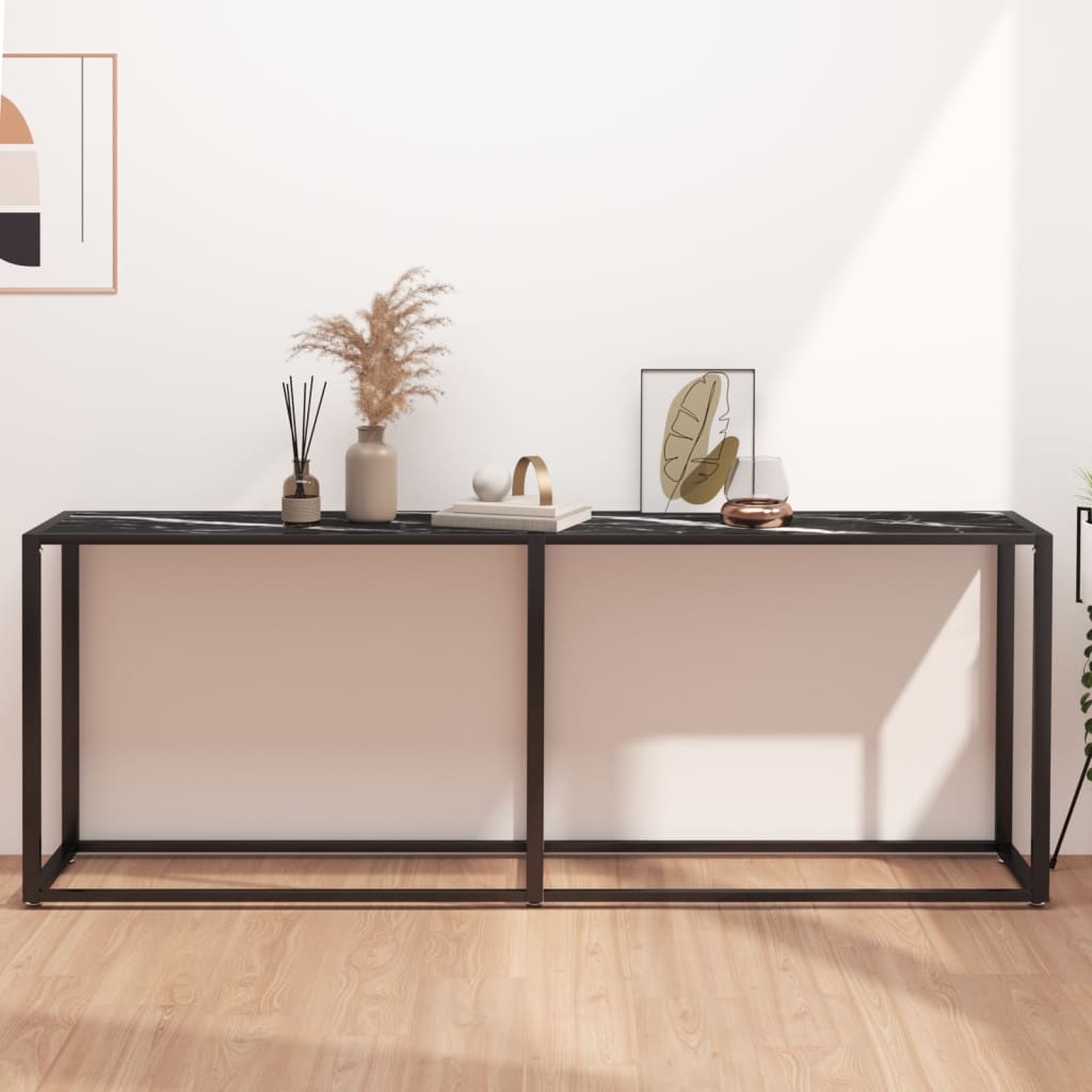 Konsolentisch Schwarz Marmor-Optik 200 cm