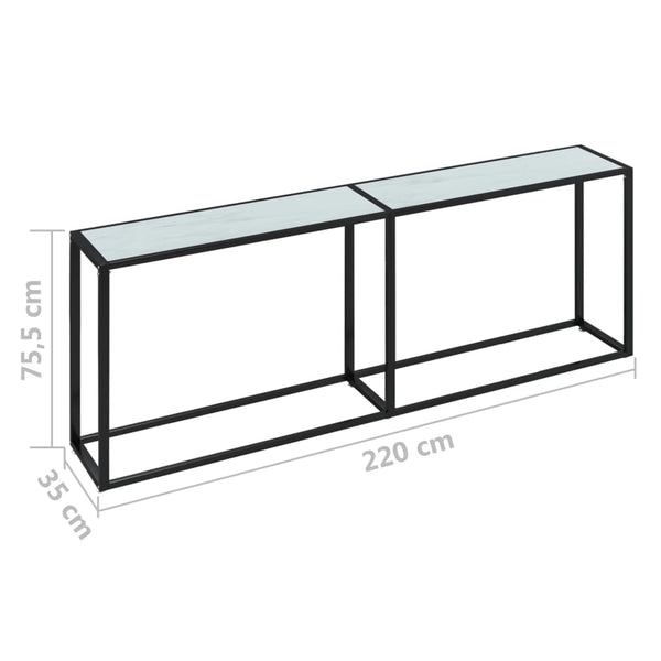 Weißer Konsolentisch Marmor-Optik, 220 cm