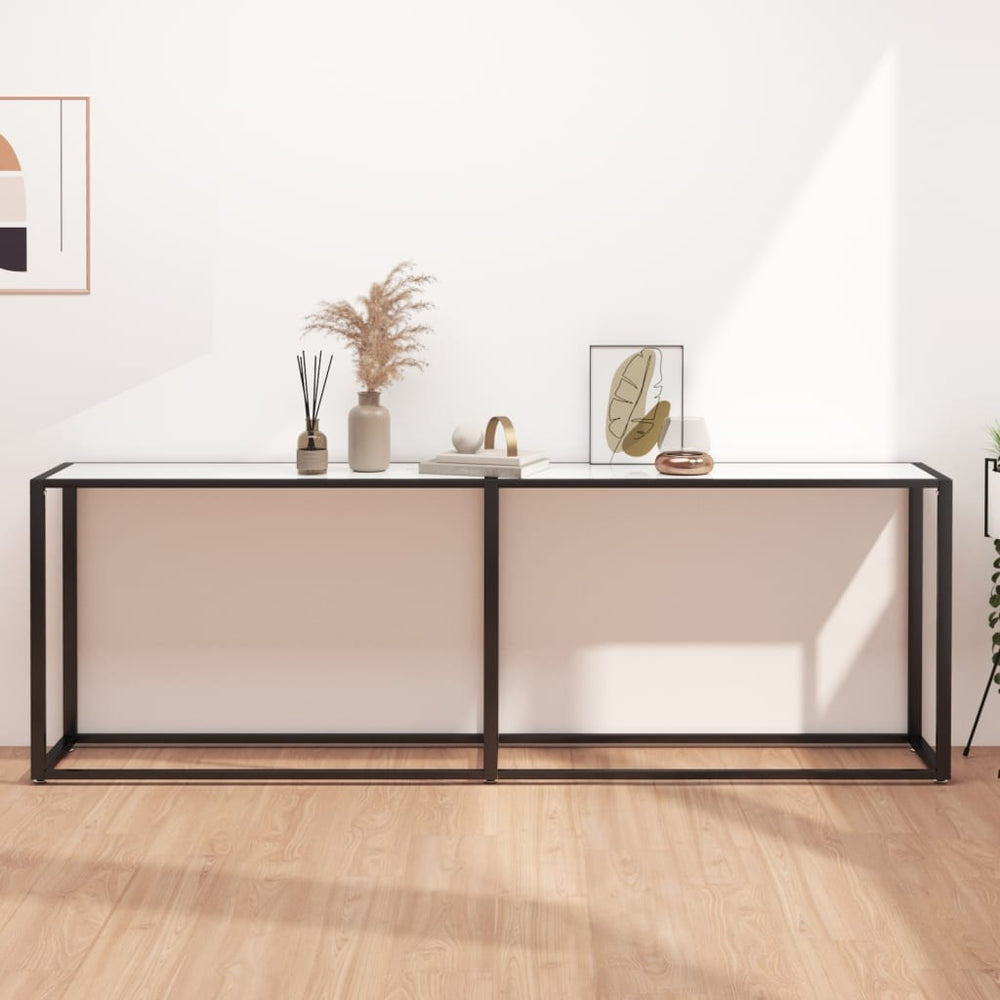 Weißer Konsolentisch Marmor-Optik, 220 cm