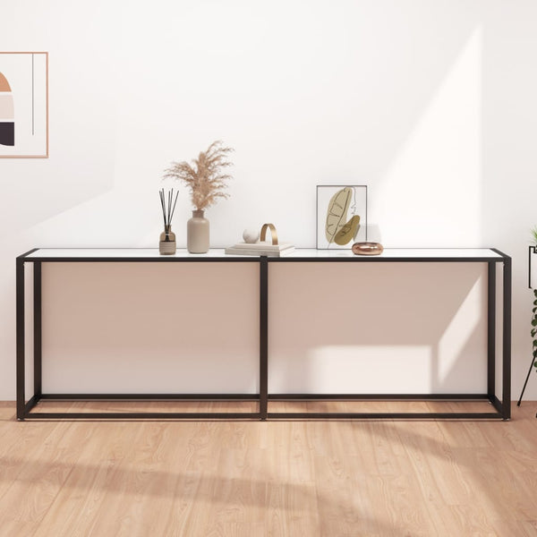 Weißer Konsolentisch Marmor-Optik, 220 cm