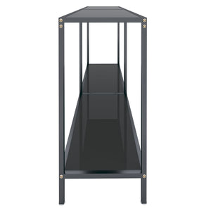 Schwarzer Konsolentisch Hartglas 160 cm