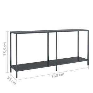 Schwarzer Konsolentisch Hartglas 160 cm