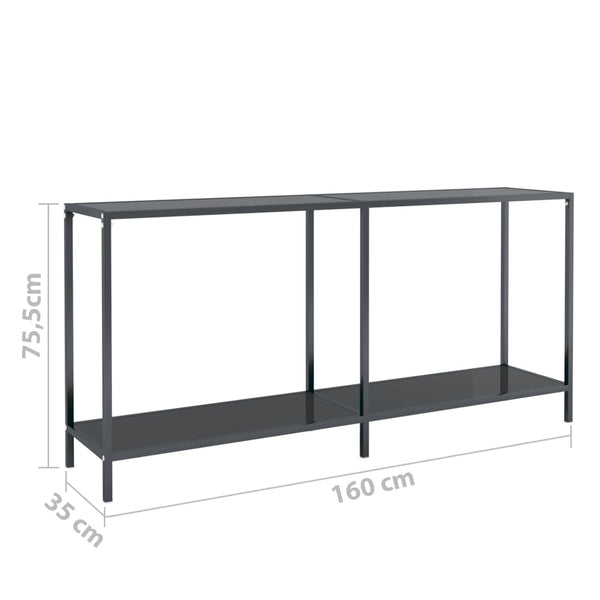 Schwarzer Konsolentisch Hartglas 160 cm