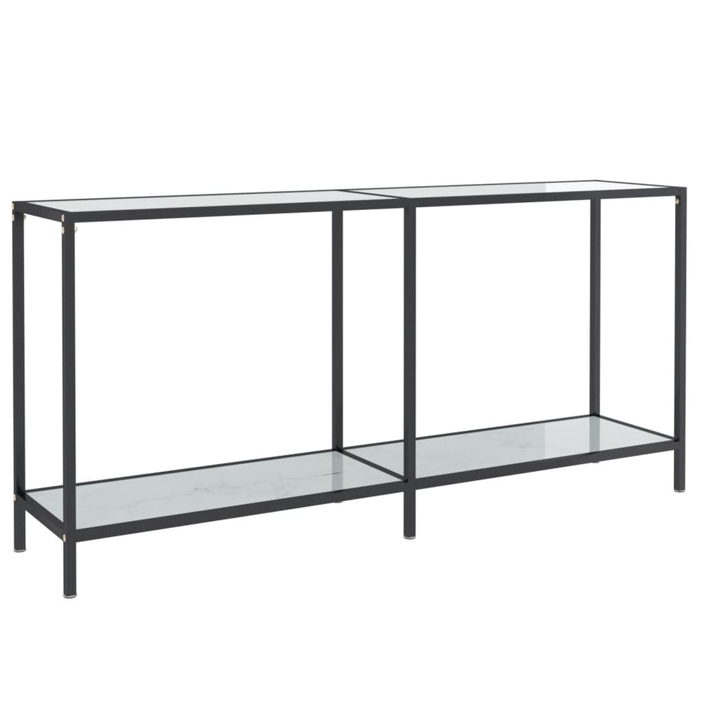 Weißer Konsolentisch aus Hartglas, 160 cm